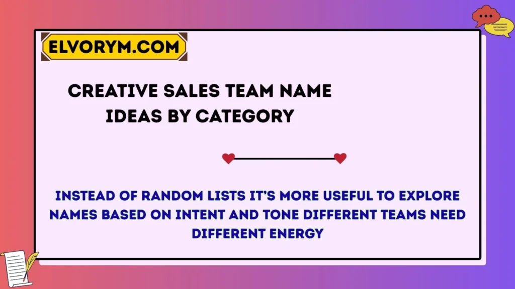 Creative Sales Team Name Ideas by Category