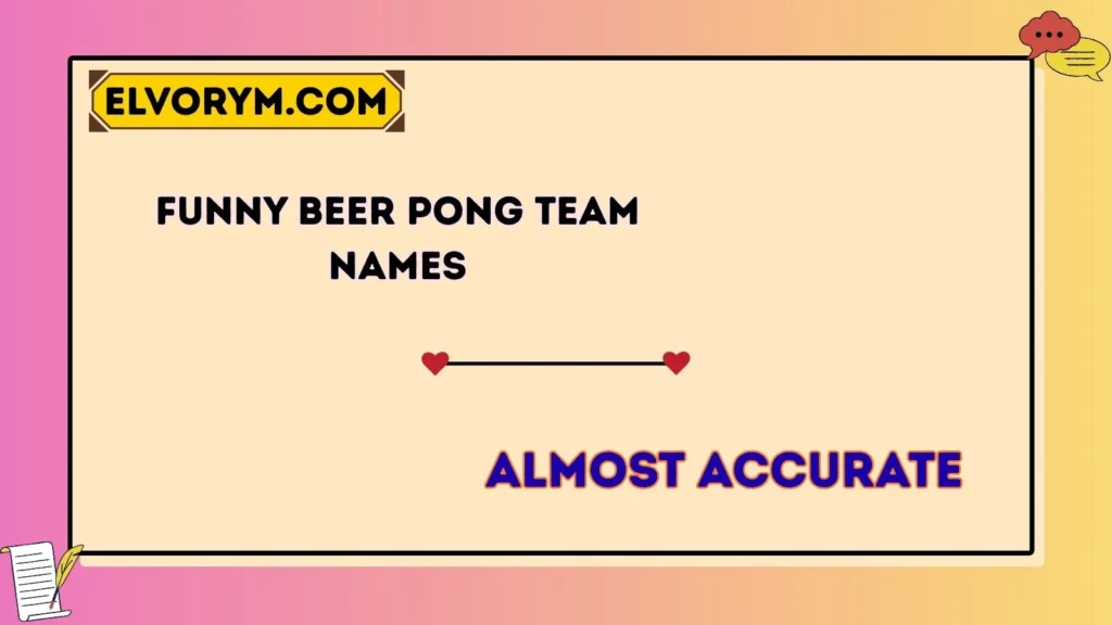 Funny Beer Pong Team Names