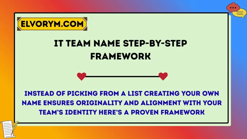 IT Team Name Step-by-Step Framework