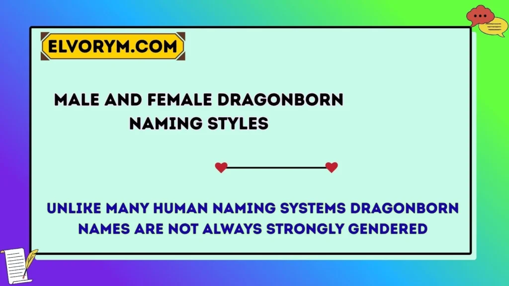 Male and Female Dragonborn Naming Styles