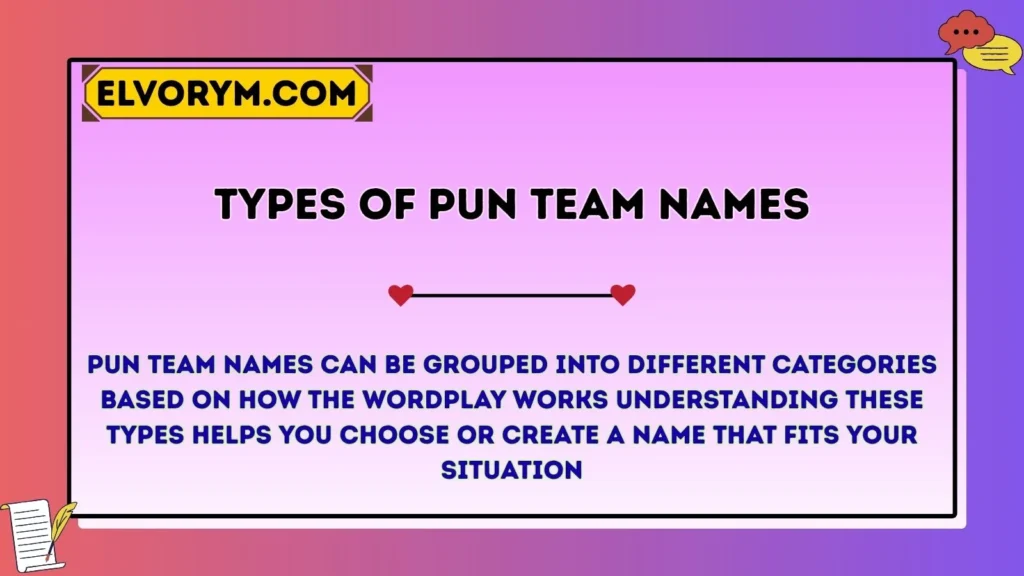 Types of Pun Team Names