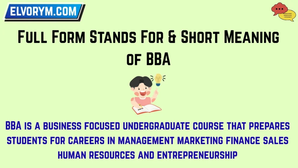 Full Form Stands For & Short Meaning of BBA